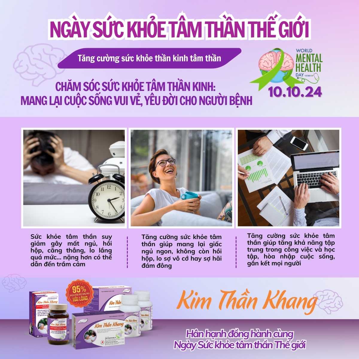 Kim Thần Khang hân hạnh đồng hành cùng ngày Sức khỏe tâm thần thế giới 10/10